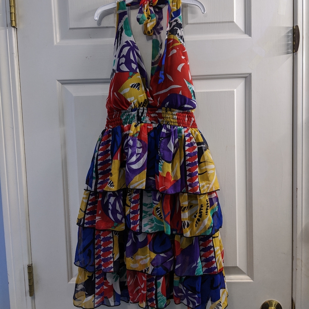 Halter Salsa Dress with Ruffles